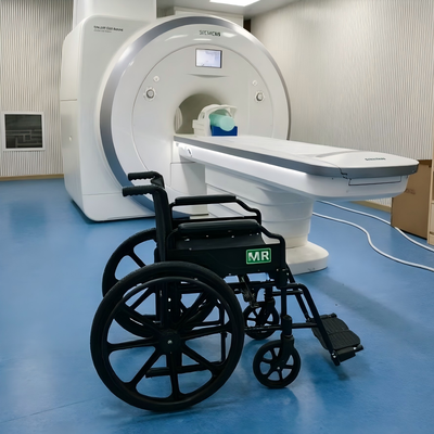 Foldable Non Magnetic Wheelchair Incorporating Lightweight Durable Non Magnetic Wheel Perfect Medical Facility Equipment