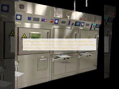 रेडियोफार्मास्युटिकल उत्पादन लाइन जीएमपी मानक के लिए संश्लेषण हॉट सेल, वास्तविक समय खुराक निगरानी के साथ, हेपा निस्पंदन सक्रिय कार्बन फिल्टर नकारात्मक दबाव के साथ